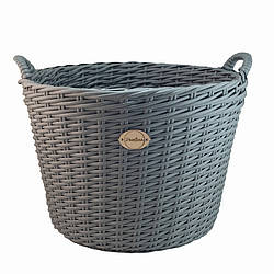Дровниця/кашпо з ручками з ротангу 45л сірий DCLD45-1 Деколайн