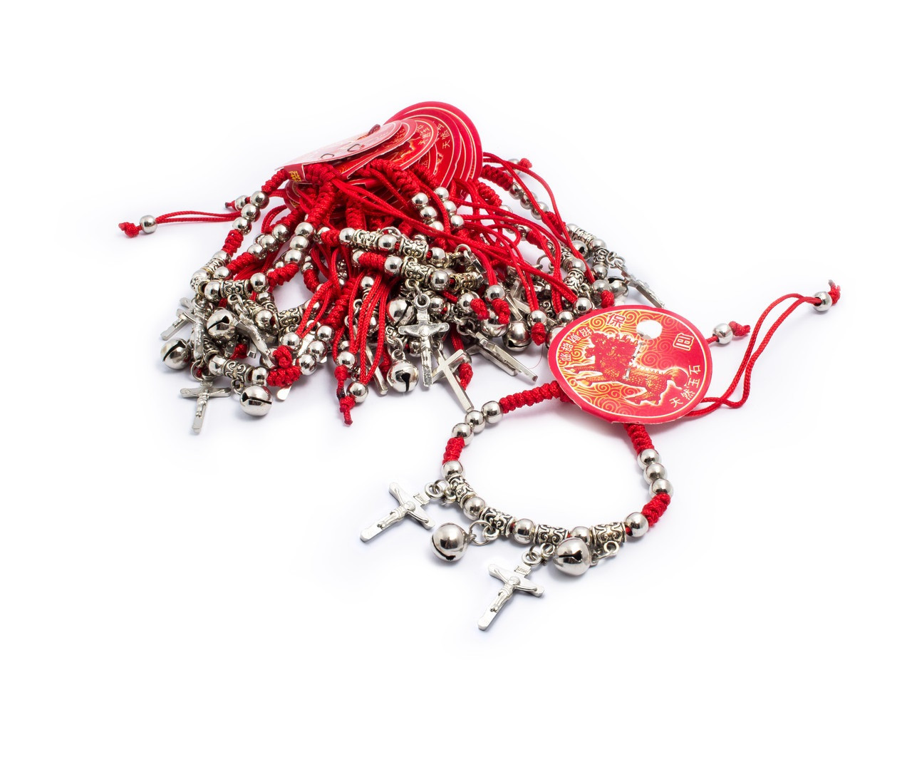 Браслет оберіг червона нитка з хрестиками