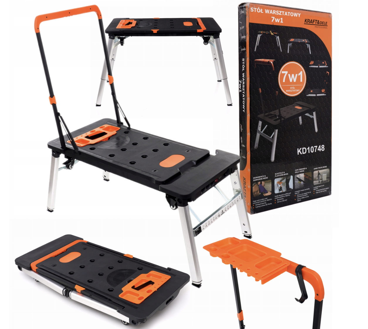 Багатофункціональний верстак-візок Kraft & Dele KD 10748  7 в 1 з розетками, фото 1