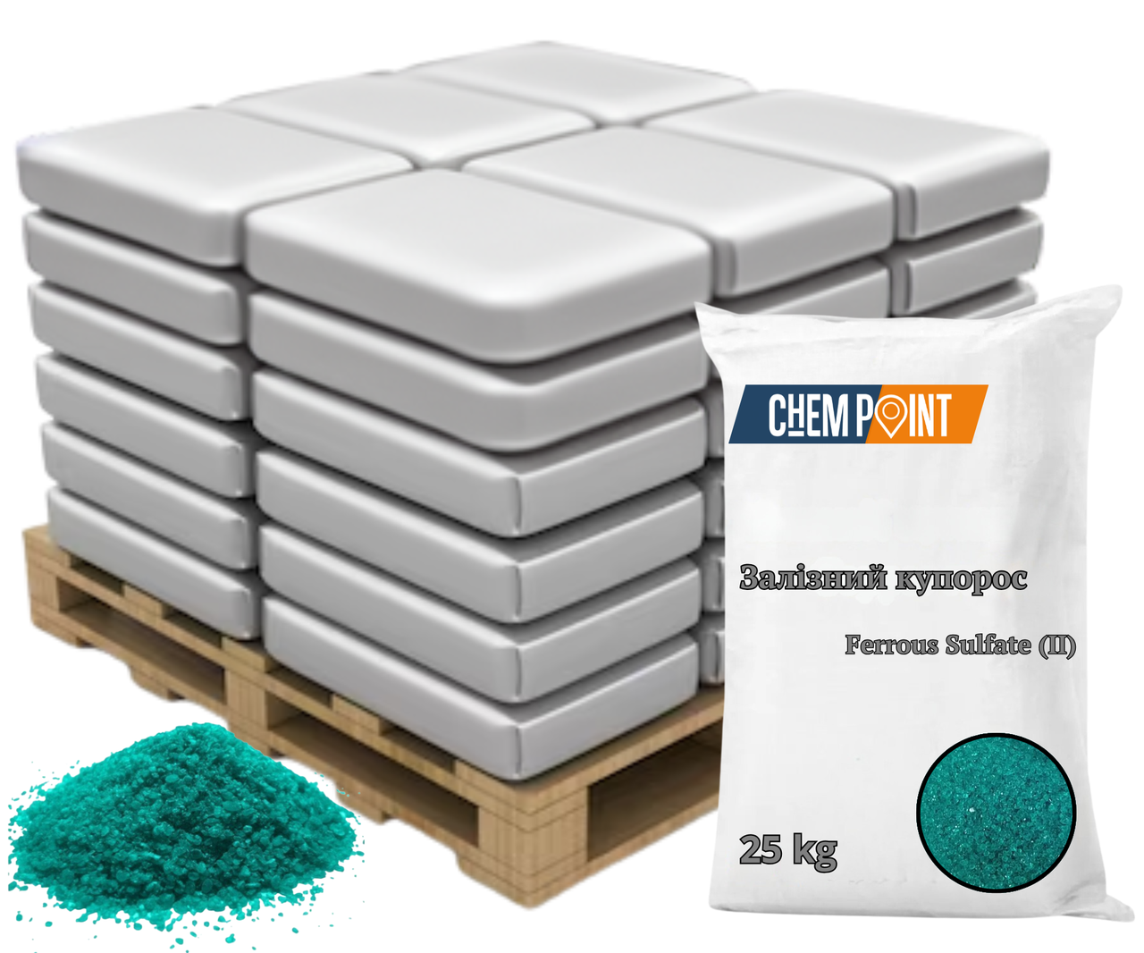 Залізний купорос 25 кг (сульфат заліза), фото 1