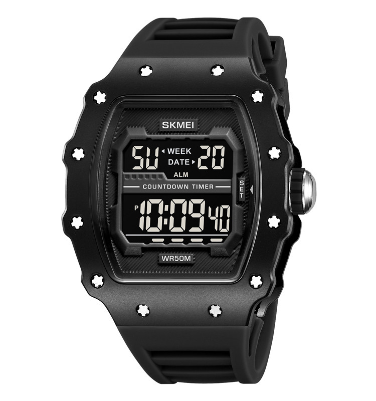 Skmei 2296 наручний годинник чоловічий чорний з чорним