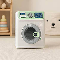 Іграшкова пральна машина для дітей LD-885A 22 см зелена — зі світлом, звуком і обертовим барабаном, фото 7