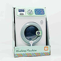 Іграшкова пральна машина для дітей LD-885A 22 см зелена — зі світлом, звуком і обертовим барабаном, фото 5