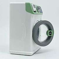 Іграшкова пральна машина для дітей LD-885A 22 см зелена — зі світлом, звуком і обертовим барабаном, фото 4