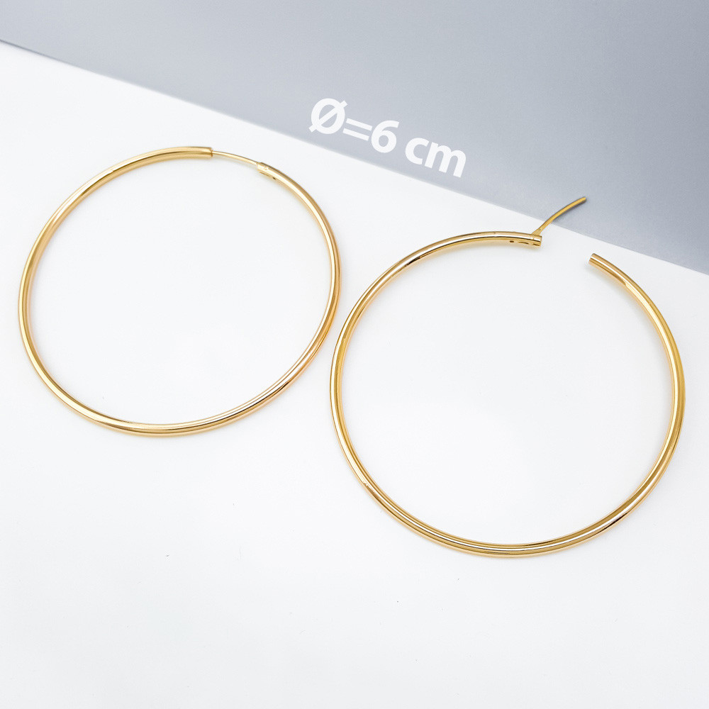 Сережки Конго 60 мм; медичне золото Xuping 18К, фото 1