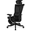 Крісло для роботи за комп'ютером з підставкою для ніг Mealux S6 Air Black, фото 6