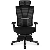 Крісло для роботи за комп'ютером з підставкою для ніг Mealux S6 Air Black, фото 3
