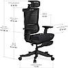 Крісло для роботи за комп'ютером з підставкою для ніг Mealux S6 Air Black, фото 10
