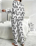 Жіноча махрова піжама з пандами, фото 3