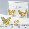 Сережки цвяшки Золоті Метелики з камінцями, медзолото Xuping позолота 18K, дитячі, фото 2