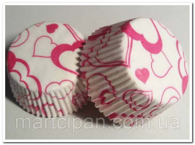 Сердечки №6 - Тарталетки бумажные для кексов, 50шт - фото 1 - id-p481508150