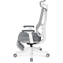 Ергономічне комп'ютерне крісло для роботи з підставкою для ніг Mealux S6 Air Grey, фото 5