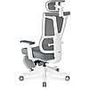 Ергономічне комп'ютерне крісло для роботи з підставкою для ніг Mealux S6 Air Grey, фото 7