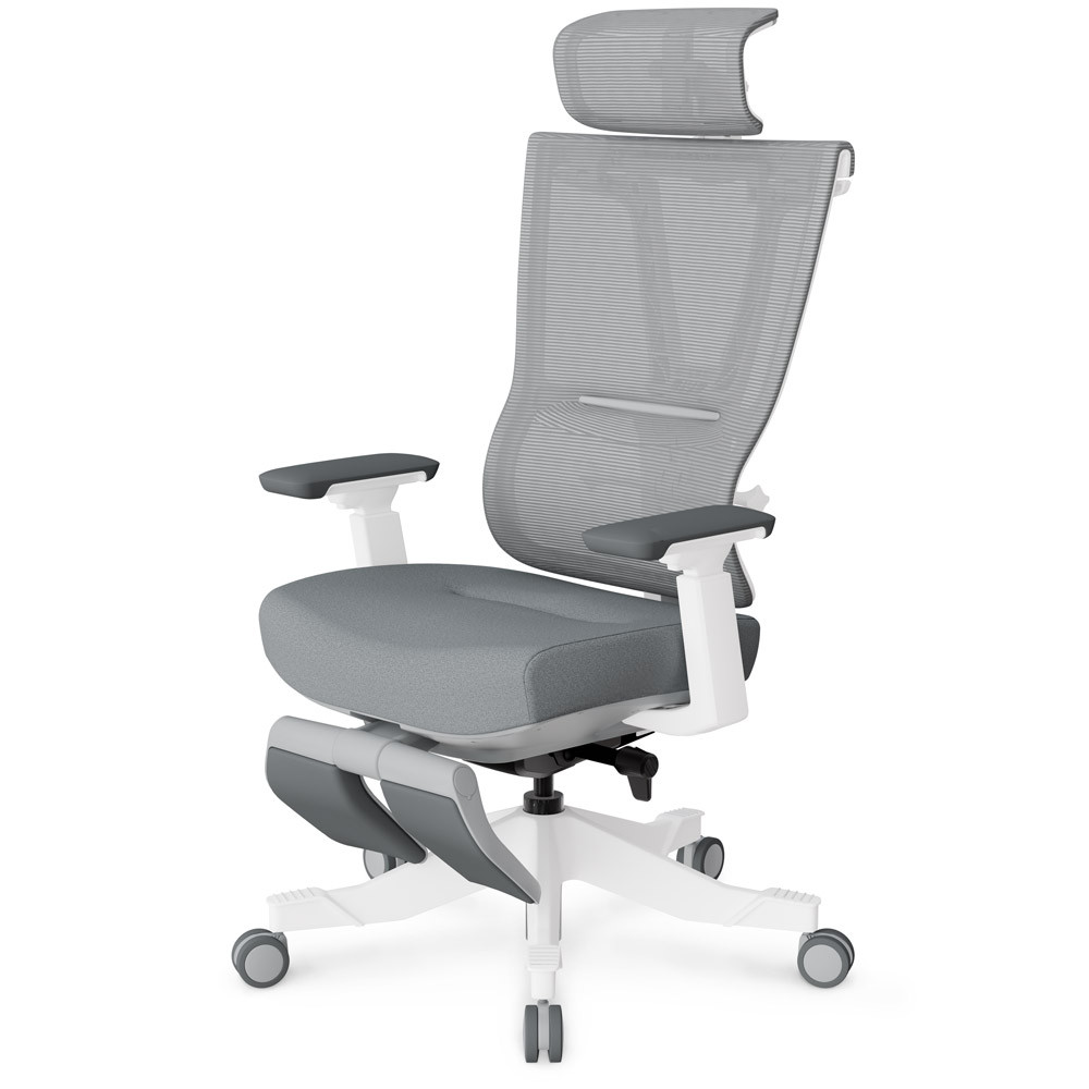 Ергономічне комп'ютерне крісло для роботи з підставкою для ніг Mealux S6 Air Grey