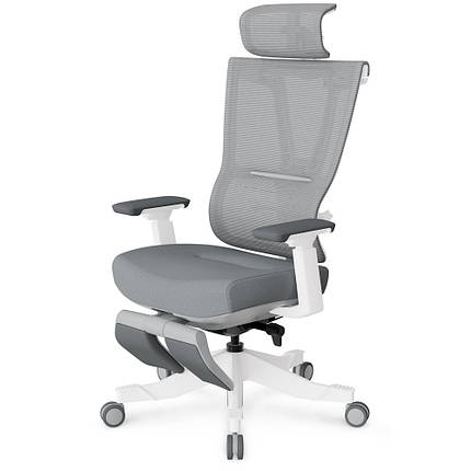 Ергономічне комп'ютерне крісло для роботи з підставкою для ніг Mealux S6 Air Grey, фото 1