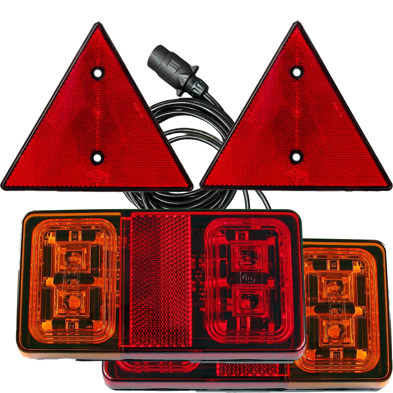 Ліхтарі на причіп задні світлодіодні KAMAR L2295 LED із кабелем 3,5 м, вилкою 7 PIN та відбивачами, фото 1