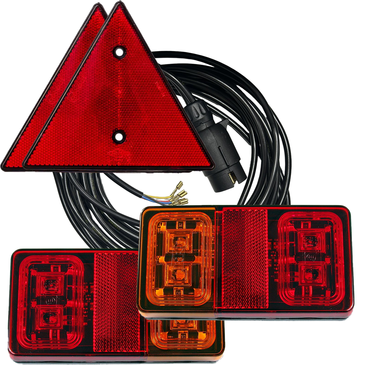 Ліхтарі на причіп задні світлодіодні KAMAR L2295 LED із кабелем 5 м, вилкою 7 PIN та відбивачами, фото 1