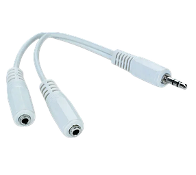 Аудіо-кабель Cablexpert 3.5 мм - 2х3.5 мм (M/F) 0.1m White (CCA-415W)