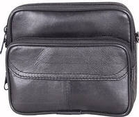 Кожаная мужская сумка Swan 303709, черная