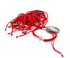 Браслет оберіг червона нитка з хрестиком під золото