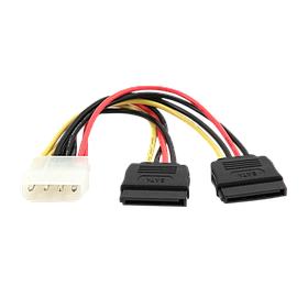 Кабель живлення Cablexpert Molex M/F - 2хSATA 0,015m Black (CC-SATA-PSY)