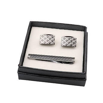 Класичний набір затискач для коаватки і запонки Pierre Cavelli