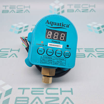 Реле тиску електронне 1.1 кВт Ø1⁄4" із захистом від сухого ходу AQUATICA (779533), фото 1