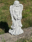 Фігура сумуючого Ангела з арт-бетону, дівчинка Ангел з крилами на могилу, бетонний Ангел, статуя Ангела 45 см, фото 6