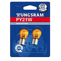 Автолампа Tungsram PY21W 12V BAU15S BL2 (2шт блістер)