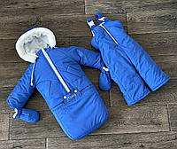 Дитячий зимовий комбінезон трансформер від 0 до 1,5 років на овчині