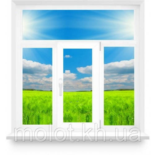 Металлопоатиковое окно с одной створкой Т-образное "Сталинка" - фото 1 - id-p481518234