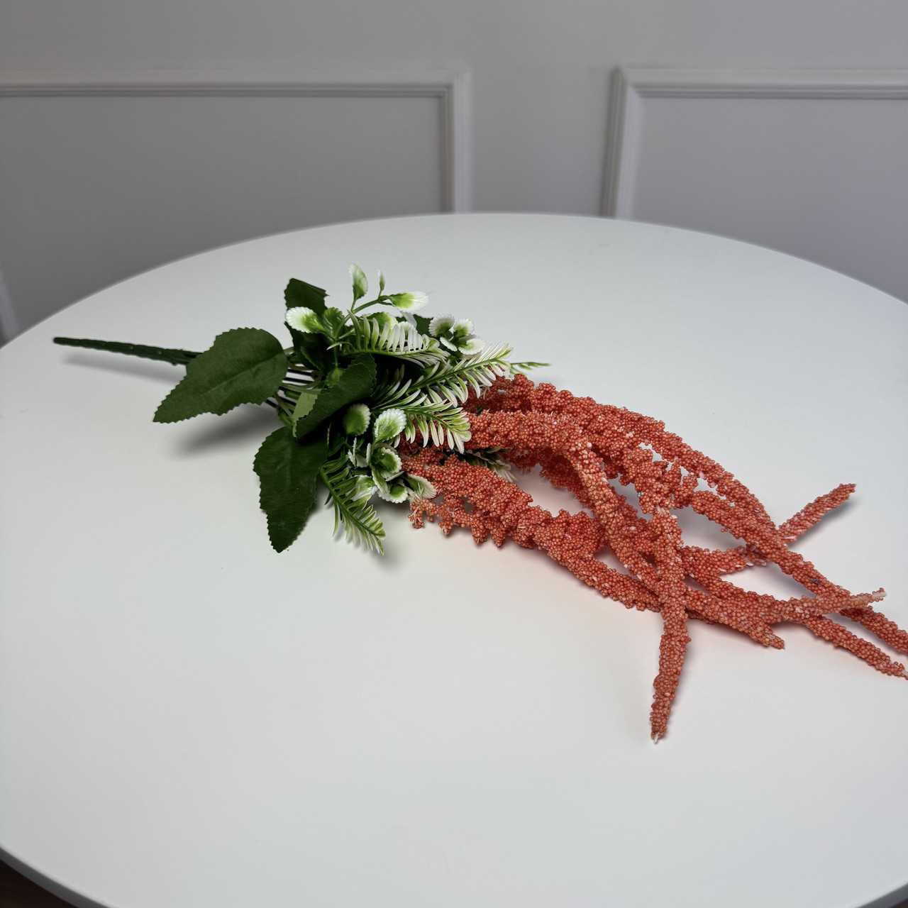 Букет штучний амарант 50 см  кораловий 7 голів 5шт/уп, фото 1