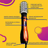 Стайлер фен гребінець для волосся, Жіночий потужний фен для укладання волосся щітка крутиться EI-64, фото 2