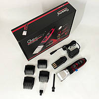 Електрична машинка для стрижки з насадками GEMEI, Тример для самостійної стрижки волосся PM-88
