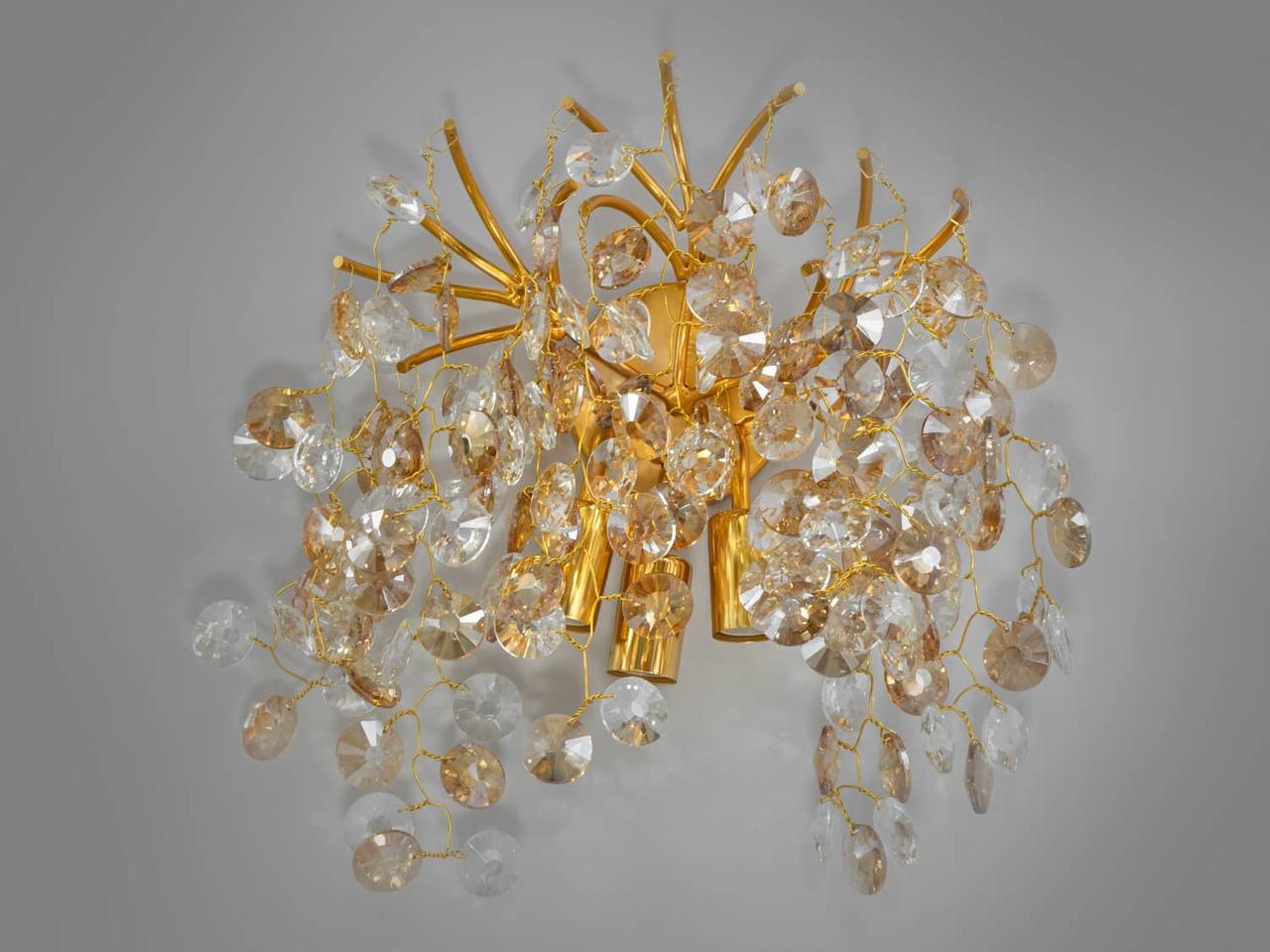 Світильник сателіт до кришталевих люстр , золотистий, фото 1