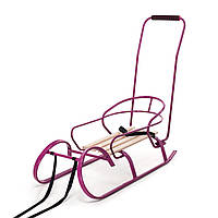 Санки "Снігур" фуксiя + спинка
