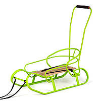 Санки «Експрес» лайм + спинка + ручка