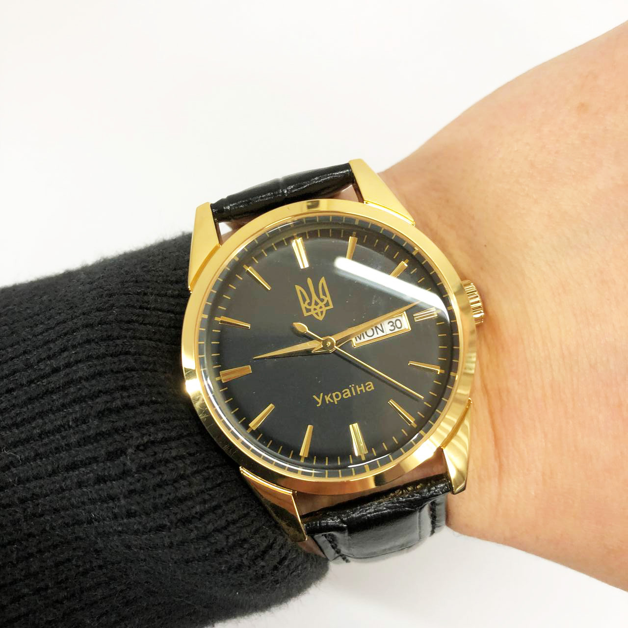 Оригінальні брендові годинники для чоловіка SKMEI 3709/9073GDBK-B, Годинники чоловічі в строгому стилі AF-90, фото 1