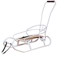 Санки "Експрес" білі + спинка + ручка