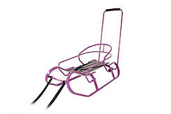 Санки "Експрес" фуксія + спинка + ручка (вологостійка планка)