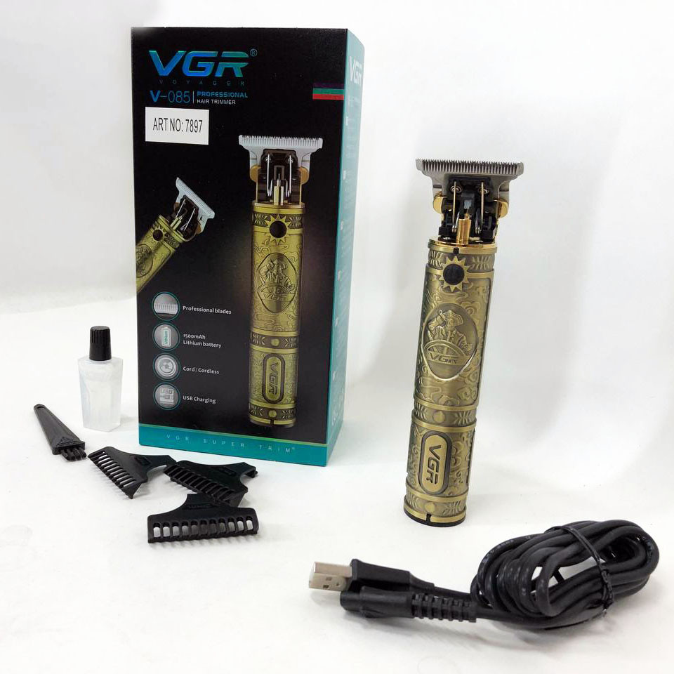 Електрична машинка тример для волосся і бороди VGR, Професійна машинка для стрижки голови RK-37, фото 1