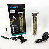 Електрична машинка тример для волосся і бороди VGR, Професійна машинка для стрижки голови RK-37, фото 6