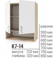 К7-14 Тумба верхня 2-х дверна з полицею 800 мм ЗЕЛЕНИЙ ДИМЧАТИЙ, Арт.64980