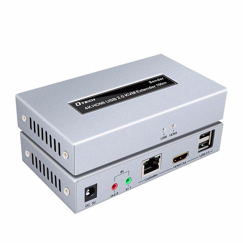 Подовжувач 4K HDMI і USB 2.0 KVM 100m Dtech DT-7051 (74-00124), фото 1