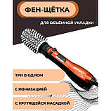 Стайлер фен гребінець для волосся, Жіночий потужний фен для укладання волосся щітка крутиться EI-64, фото 6