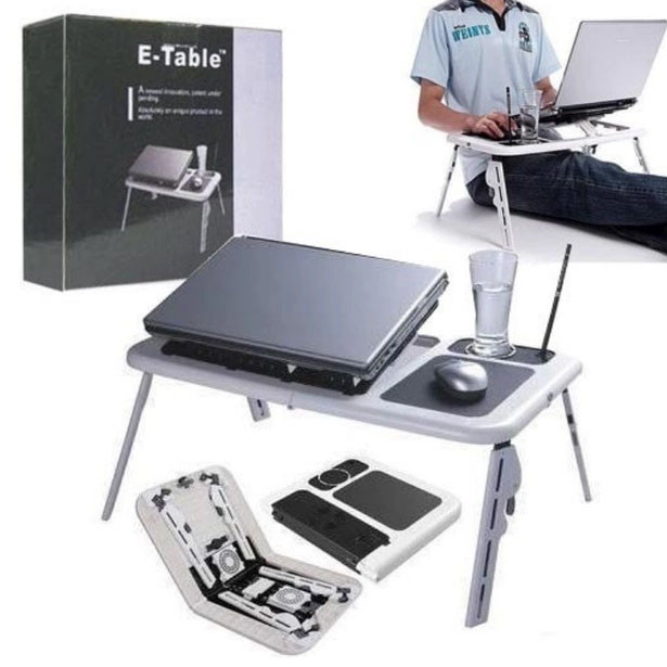 Підставка для ноутбука з кулером LD-09 E-Table, Підставка для ноутбука з тихим вентилятором KF-84, фото 1