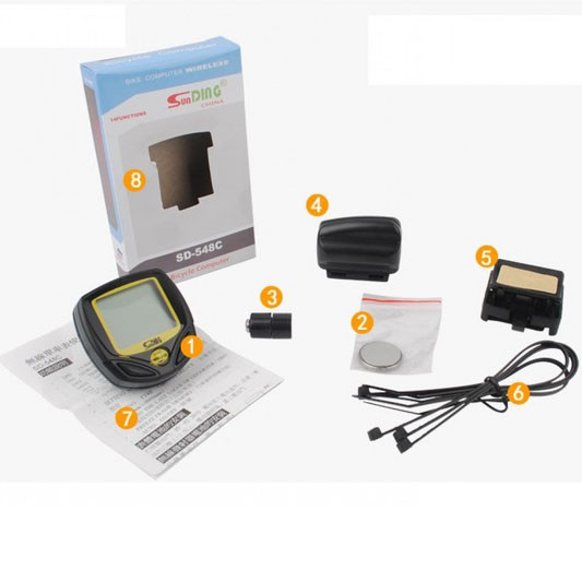 Велокомп'ютер SunDing SD-548C 14 функцій бездротовий CB-81, фото 1