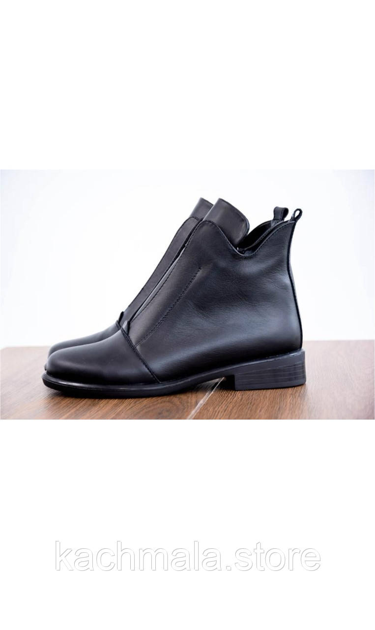 Шкіряні чорні жіночі черевики демісезон розмір 36, фото 1