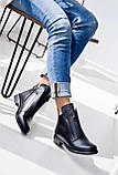 Шкіряні чорні жіночі черевики демісезон розмір 36, фото 7