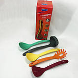 Набір силіконових приладдя на підставці Magio, Подарунковий набір кухонного начиння IL-72, фото 8